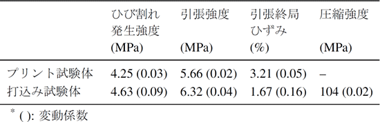 図-3　一軸引張試験の概略図：（a）打込み試験体；（b）プリント試験体 img