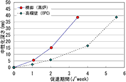 図-5　促進中性化試験結果 img