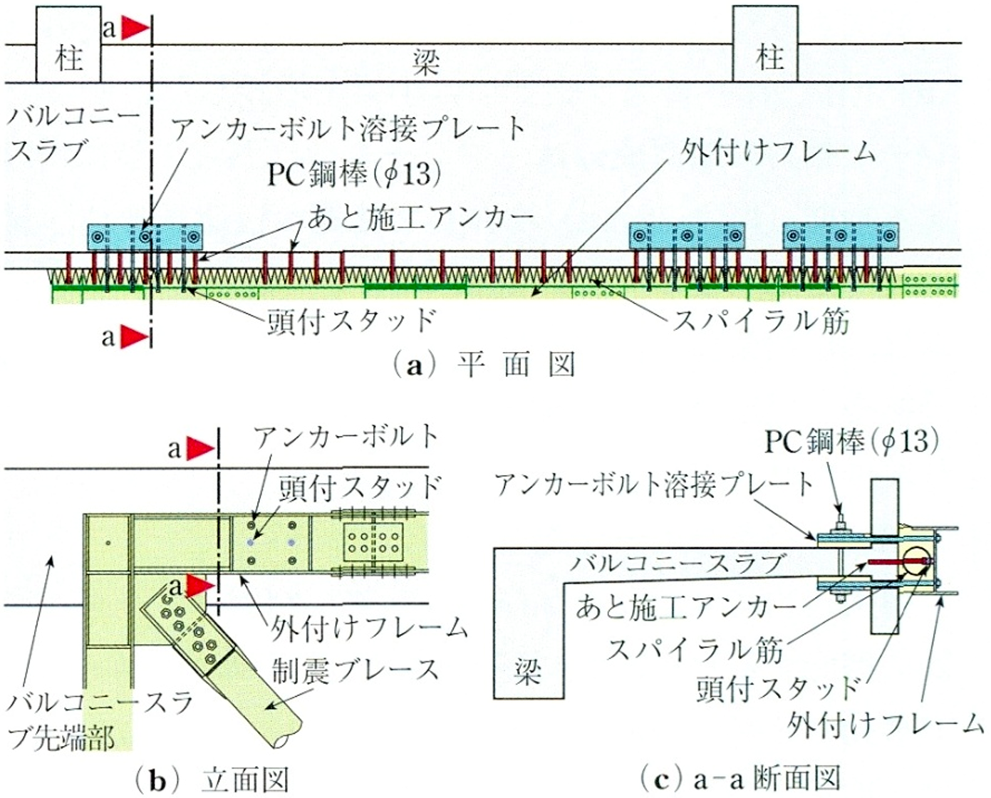 図-15　バルコニー側外付けフレーム取付部 img